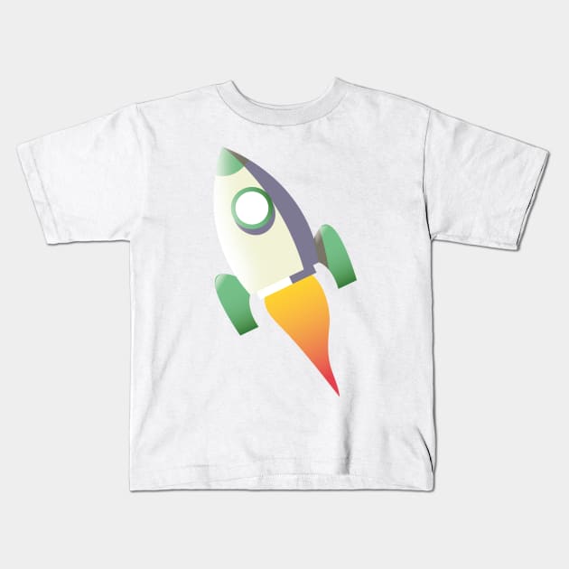 Rocket Ship Kids T-Shirt by nickemporium1